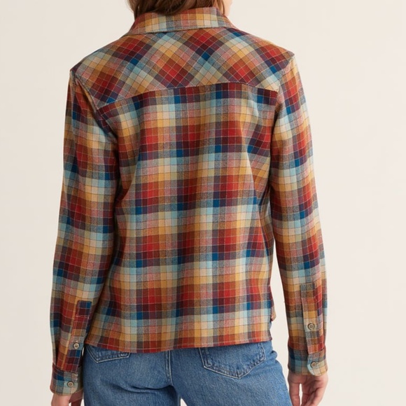 Pendleton cropped wool shirt in brick plaid - NWT! - Picture 2 of 4
